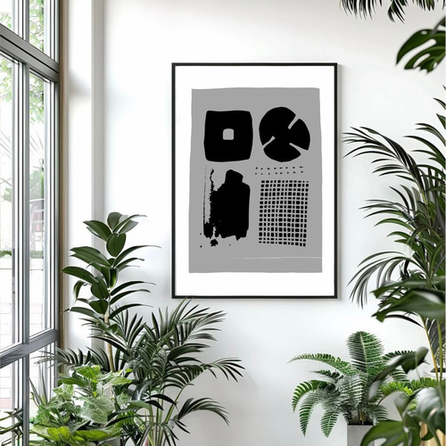 北欧 風 モダン アート ポスター【 cinema 】グレー :/094/ モノクロ