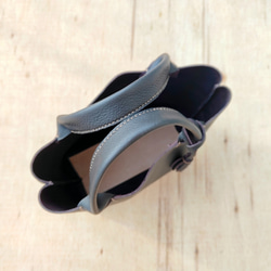 【イタリアンレザー】手縫いのミニトートバッグ（コンパクト/シンプル/メンズ/レディース/プレゼント）コーヒーブラウン 12枚目の画像