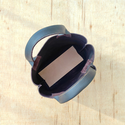 【イタリアンレザー】手縫いのミニトートバッグ（コンパクト/シンプル/メンズ/レディース/プレゼント）コーヒーブラウン 11枚目の画像