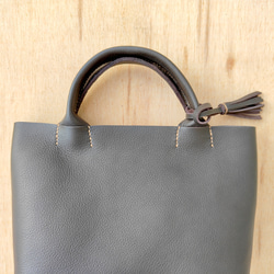 【イタリアンレザー】手縫いのミニトートバッグ（コンパクト/シンプル/メンズ/レディース/プレゼント）コーヒーブラウン 10枚目の画像