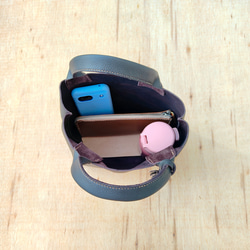 【イタリアンレザー】手縫いのミニトートバッグ（コンパクト/シンプル/メンズ/レディース/プレゼント）コーヒーブラウン 13枚目の画像