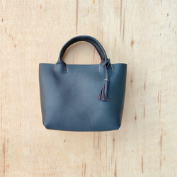 【イタリアンレザー】手縫いのミニトートバッグ（コンパクト/シンプル/メンズ/レディース/プレゼント）コーヒーブラウン 2枚目の画像