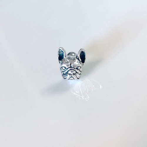 889,フレンチブルドッグ骨ピアス 軟骨ピアス 18G 16G ゴールド フレンチブルドッグ インターナル