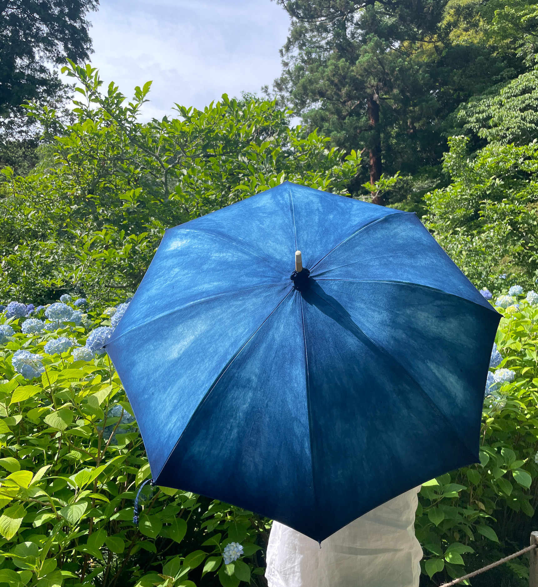 藍染　日傘　ハンドメイド