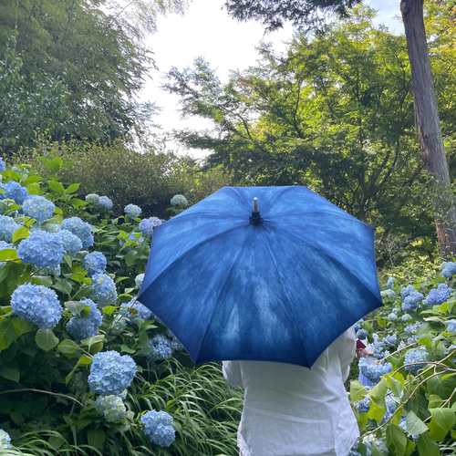 藍染　日傘　ハンドメイド 少量再生産＞藍染日傘 in Bloom 傘・日傘 BLUEPHASE 通販