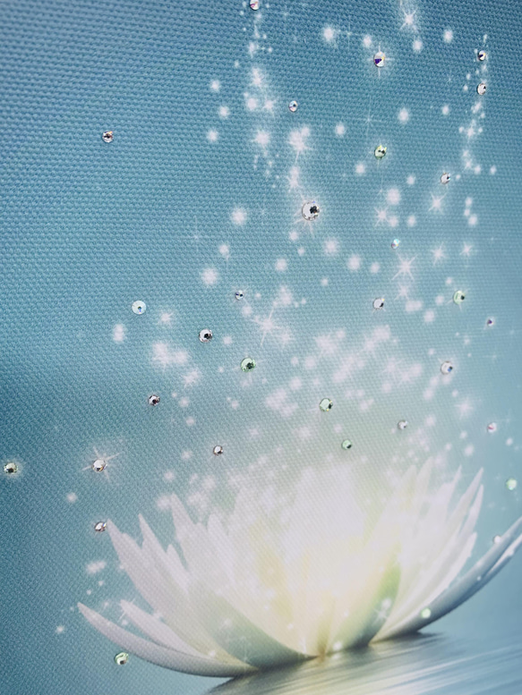 癒しのアートパネル 「sparkle」スワロ ラインストーン  蓮の花 リラックス インテリアパネル 4枚目の画像
