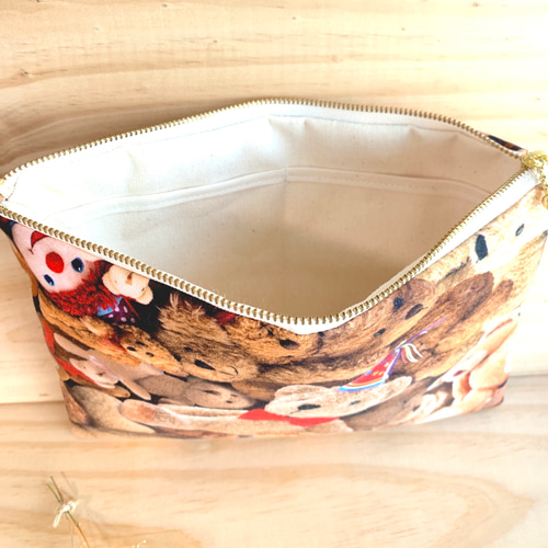 droguerie テディベア ぬいぐるみ　作家　ハンドメイド ポーチ 人気作家 droguerie様 くま テディベア ぬいぐるみ ポーチ