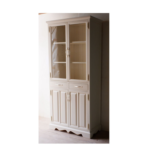 アーチホワイト（つや消しの白）の食器棚1 チェスト・キャビネット