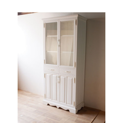 【1点のみ】展示品のため値引き ホワイト木製扉付きアーチのキャビネット 1点のみ】展示品のため値引き ホワイト木製扉付きアーチのキャビネット