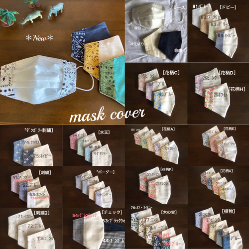 不織布マスク用立体型マスクカバー 色柄、サイズを選んでお気に入りの  