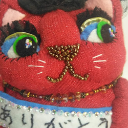 『福々しい猫さん』ありがとう　猫の縫いぐるみ　創作人形　プレゼント　レッドキャット　 2枚目の画像