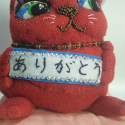 『福々しい猫さん』ありがとう　猫の縫いぐるみ　創作人形　プレゼント　レッドキャット　 1枚目の画像