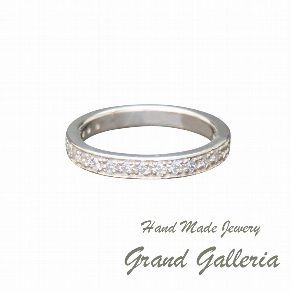 ハーフ エタニティ リング 指輪 シルバー925 【刻印無料】 エタニティリング シルバーアクセサリー レディース