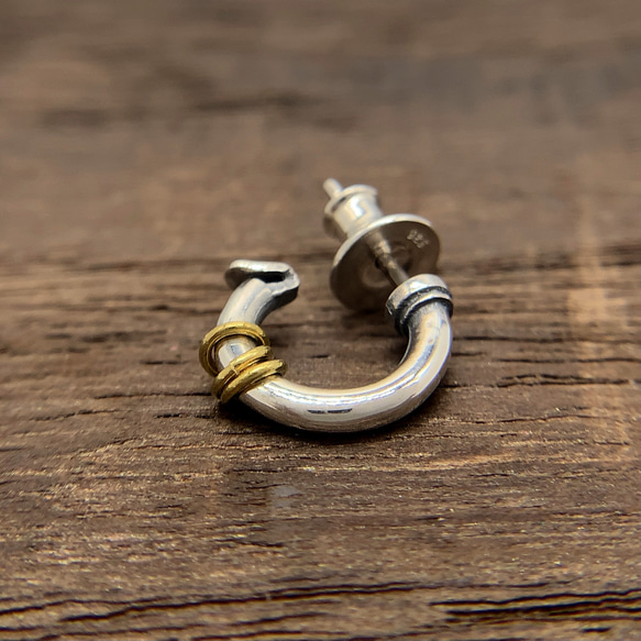 銀色 925 男士圈形耳環/一隻耳朵/第二隻耳環/男士禮物/pe40 第9張的照片