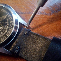 腕時計バンド メンズ レディース バイカー 本革 ヌメ革 サドルレザー PWWB1 8枚目の画像