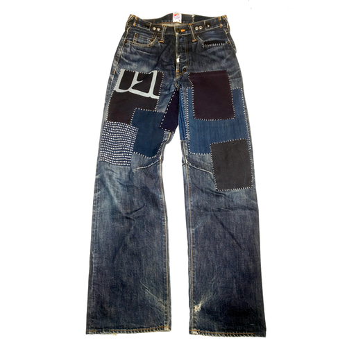 prps 紫製品 W28 デニムパンツ ジーンズ リメイク 藍染 remake prps 紫製品 W28 デニムパンツ ジーンズ リメイク 藍染 remake