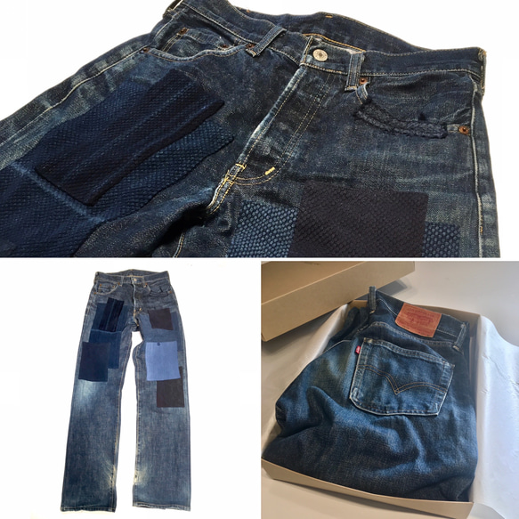 LEVI'S リーバイス 503B XX デニムパンツ W29 ビッグE 赤耳 ジーンズ ジーパン リメイク 藍染 re 1枚目の画像