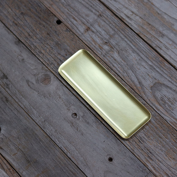 真鍮おしぼり皿　小　プレーン 6枚目の画像