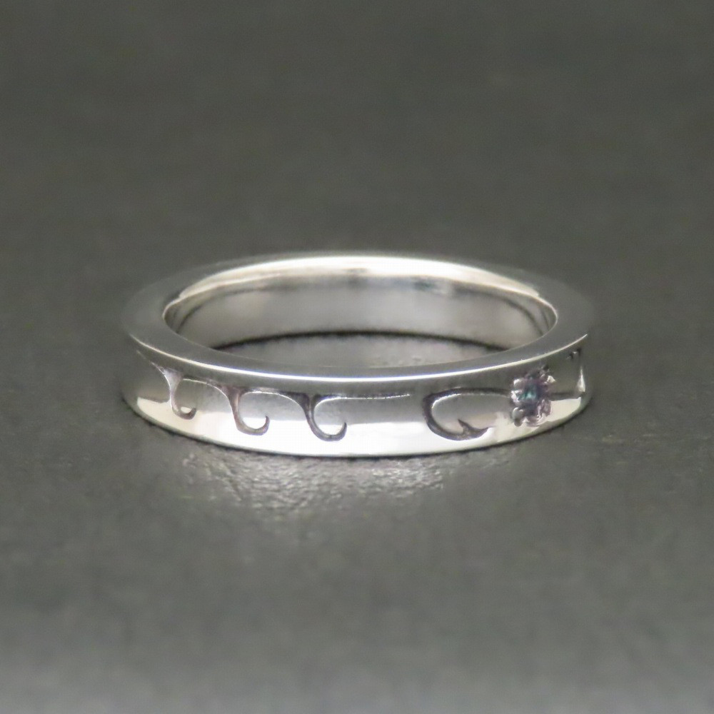 釣り針リング シルバー925 指輪 【刻印無料】 アングラー 釣り針 フィッシュフック 波 波模様 スクロール リング