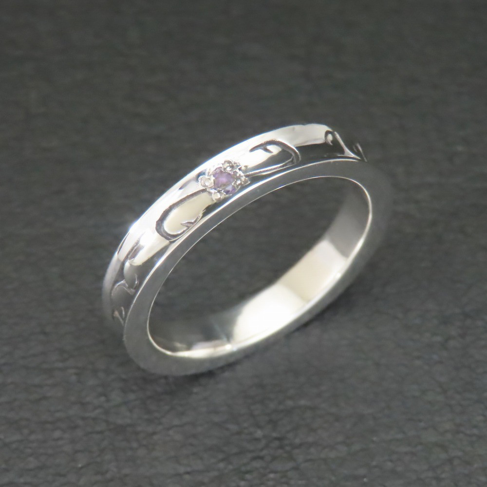 釣り針リング シルバー925 指輪 【刻印無料】 アングラー 釣り針 フィッシュフック 波 波模様 スクロール リング