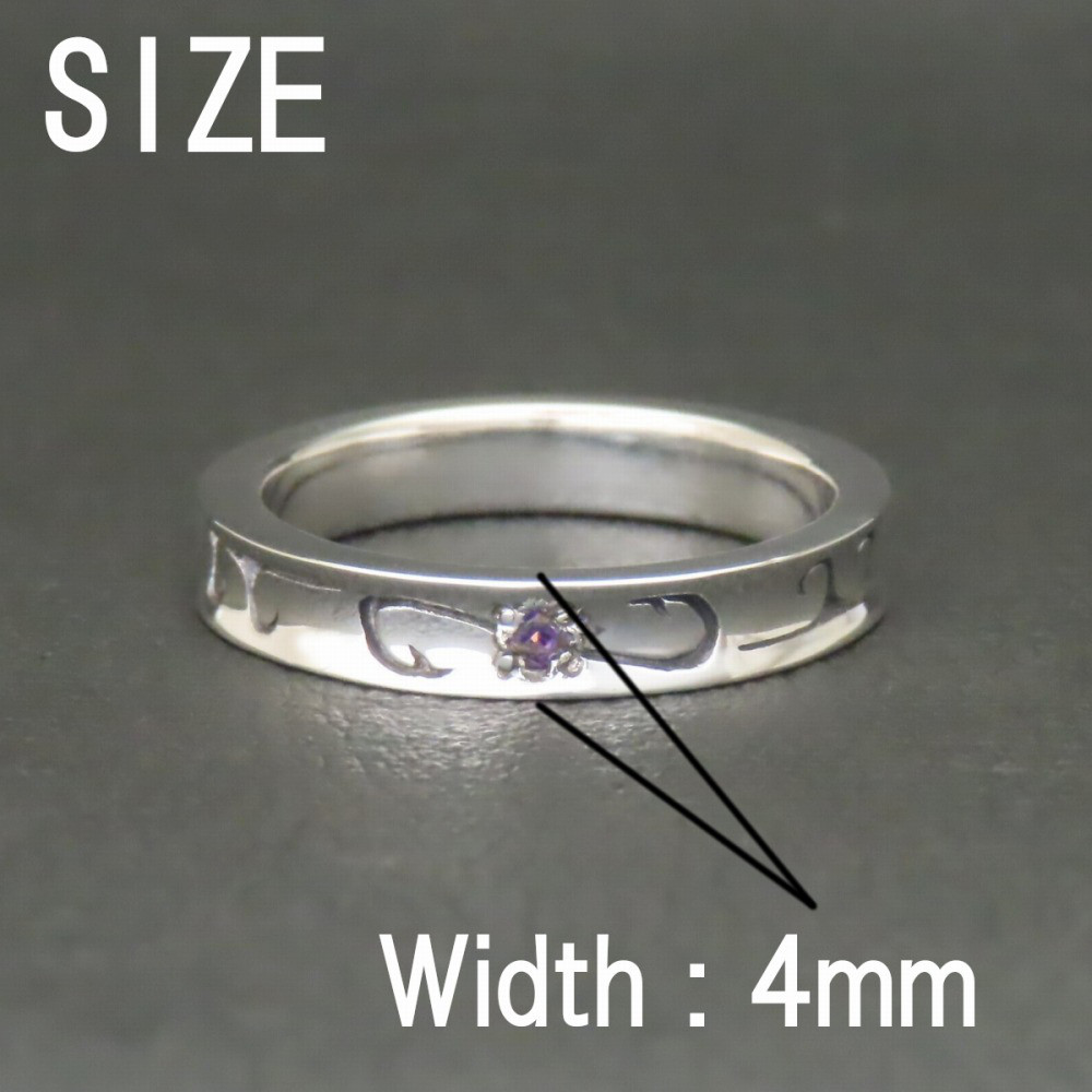 釣り針リング シルバー925 指輪 【刻印無料】 アングラー 釣り針 フィッシュフック 波 波模様 スクロール リング