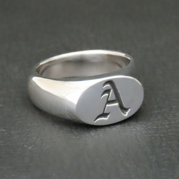 アルファベットリング A 指輪 シルバー925 【刻印無料】 アルファベット イニシャル オールドイングリッシュ 3枚目の画像