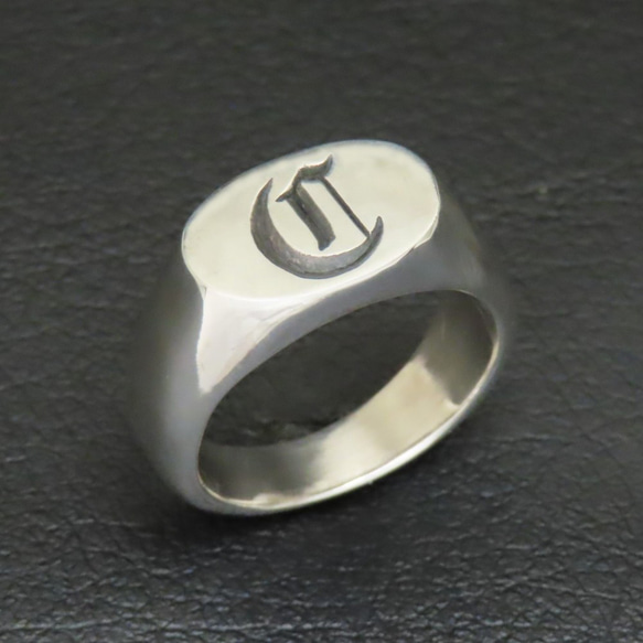 アルファベットリング C 指輪 シルバー925 【刻印無料】 アルファベット イニシャル オールドイングリッシュ 4枚目の画像