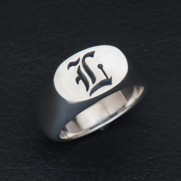 アルファベットリング L 指輪 シルバー925 【刻印無料】 アルファベット イニシャル オールドイングリッシュ 4枚目の画像