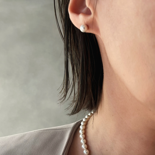 シンプル 1粒 貝パール ピアス/イヤリング ピアス（スタッド・一粒  