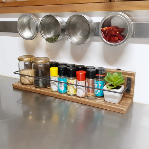 シンプルスパイスラック☆キッチンラック☆木製ラック☆アイアン