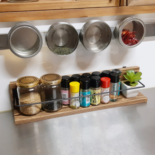 シンプルスパイスラック☆キッチンラック☆木製ラック☆アイアン