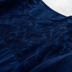 刺繡襯衫/海軍藍/三河紡織 第8張的照片