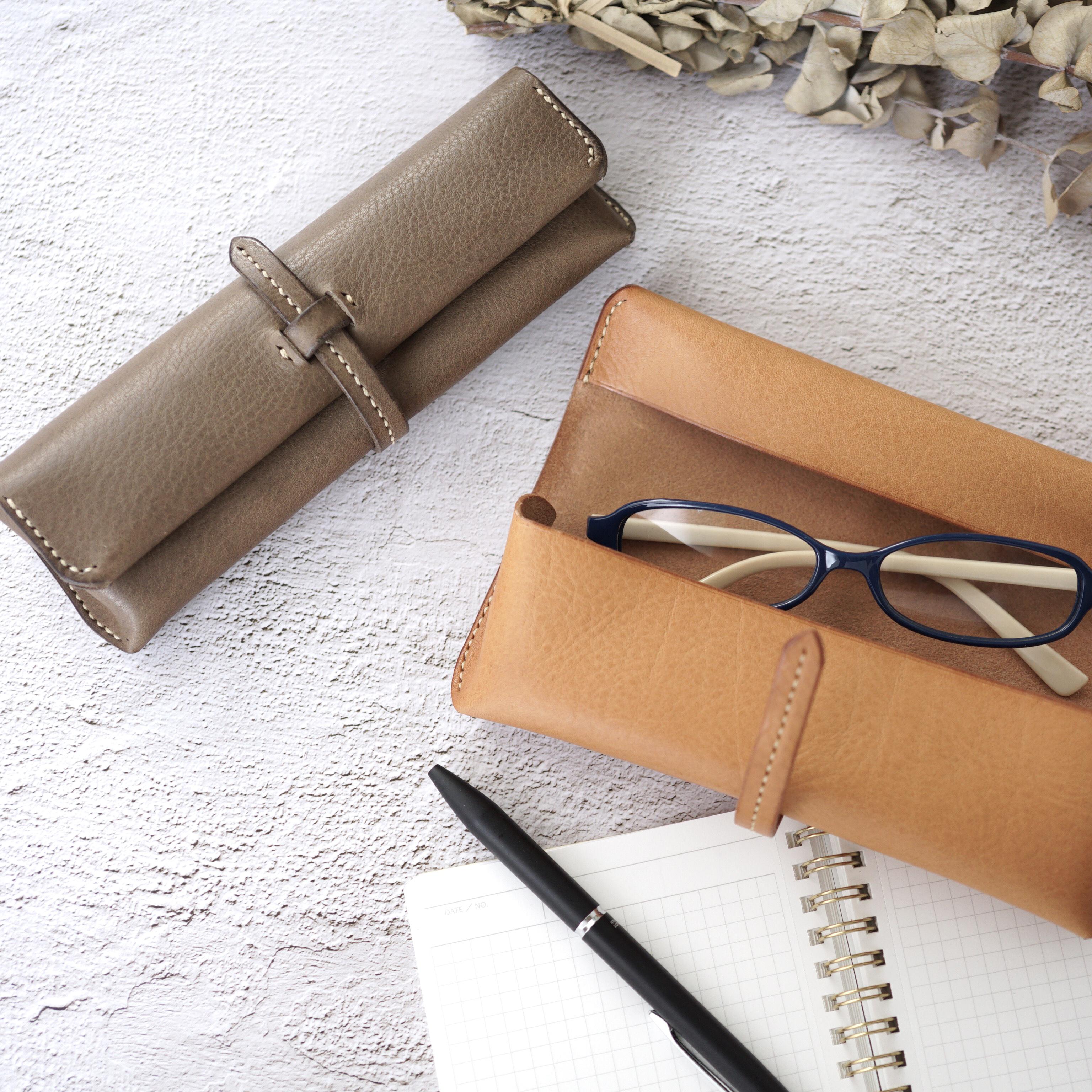 手縫い☆イタリアンレザーのぷっくりマルチケース