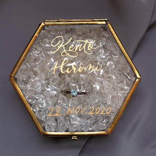 受注製作 手書き文字入り リングピロー オーダー 名入れ リング