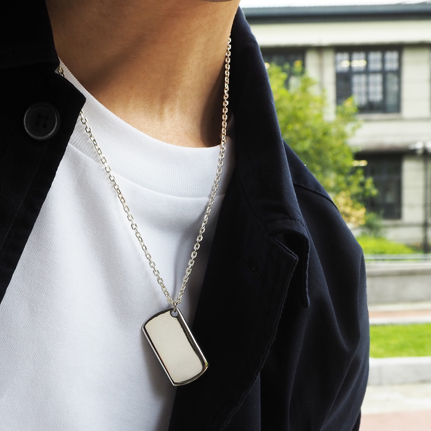 ミリタリードッグタグネックレス_ミリタリーブランドネックレスペアチェーン、カップルチェーンサンキューギフト、ベストマンギフト、ブ