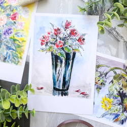 【水彩画】花のポストカードセットその1 1枚目の画像