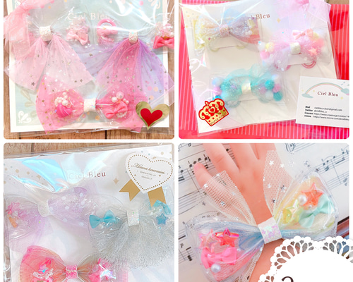 チュールリボン♡水玉チュール♡ヘアゴム♡親子コーデ チュールリボン♡水玉チュール♡ヘアゴム♡親子コーデ