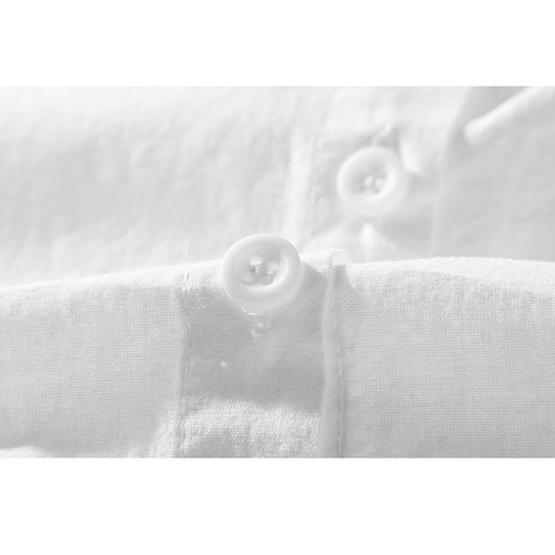 長袖シャツ 白い（生成りに近い白）ブラウス 柔らかい水洗いコットン