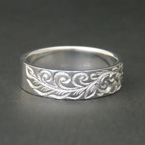 手彫り]ハワイアンバングル(ハイビスカス/S/シルバー