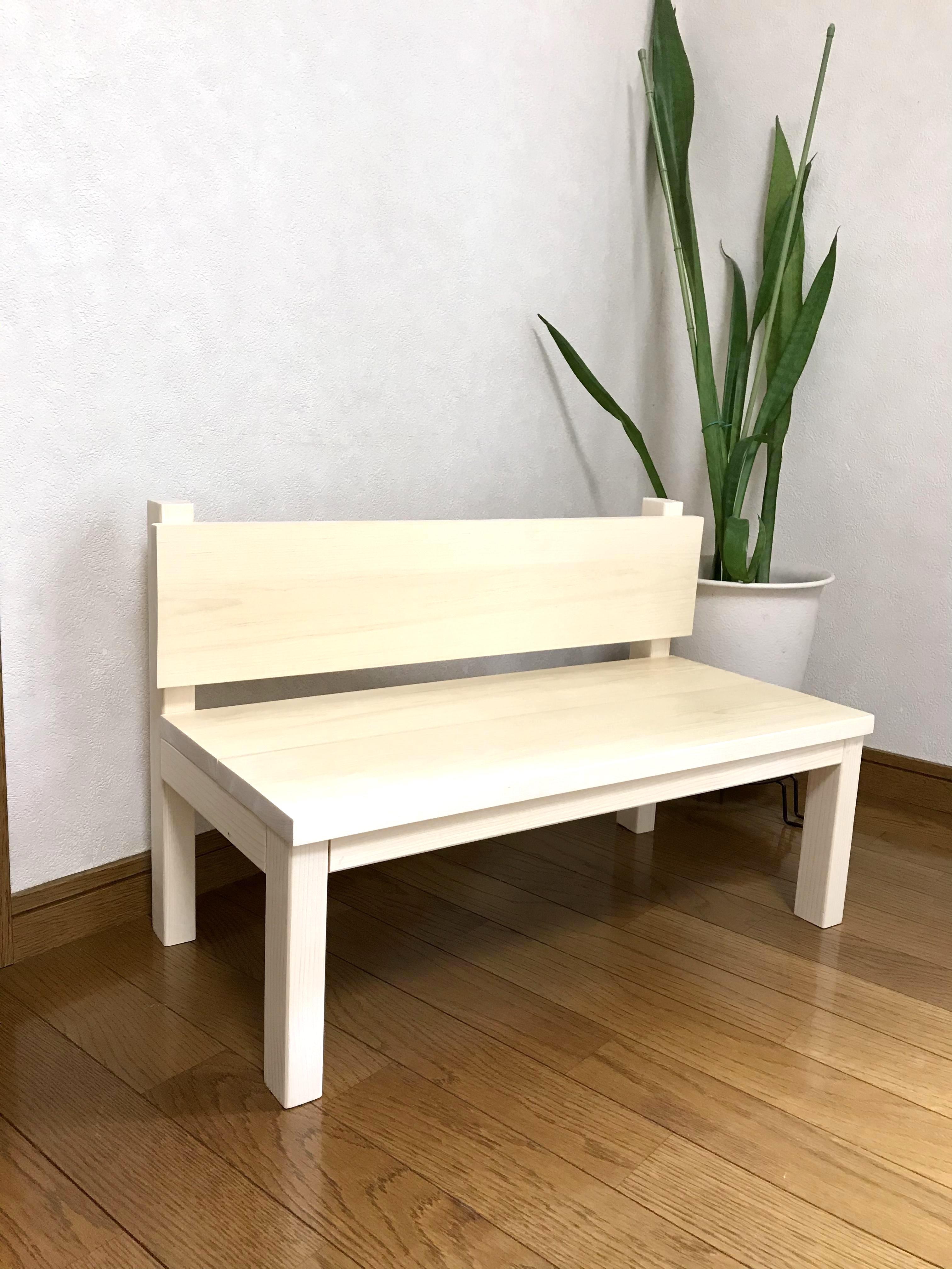 キッズチェア【小さな木のベンチ】 シンプル 木製インテリア 子供用