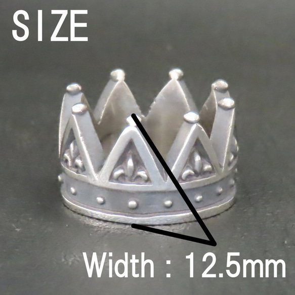 クラウンリング S 9～11号シルバー925 指輪 【刻印無料】 クラウン 王冠 リング シルバーアクセサリー メンズ 5枚目の画像