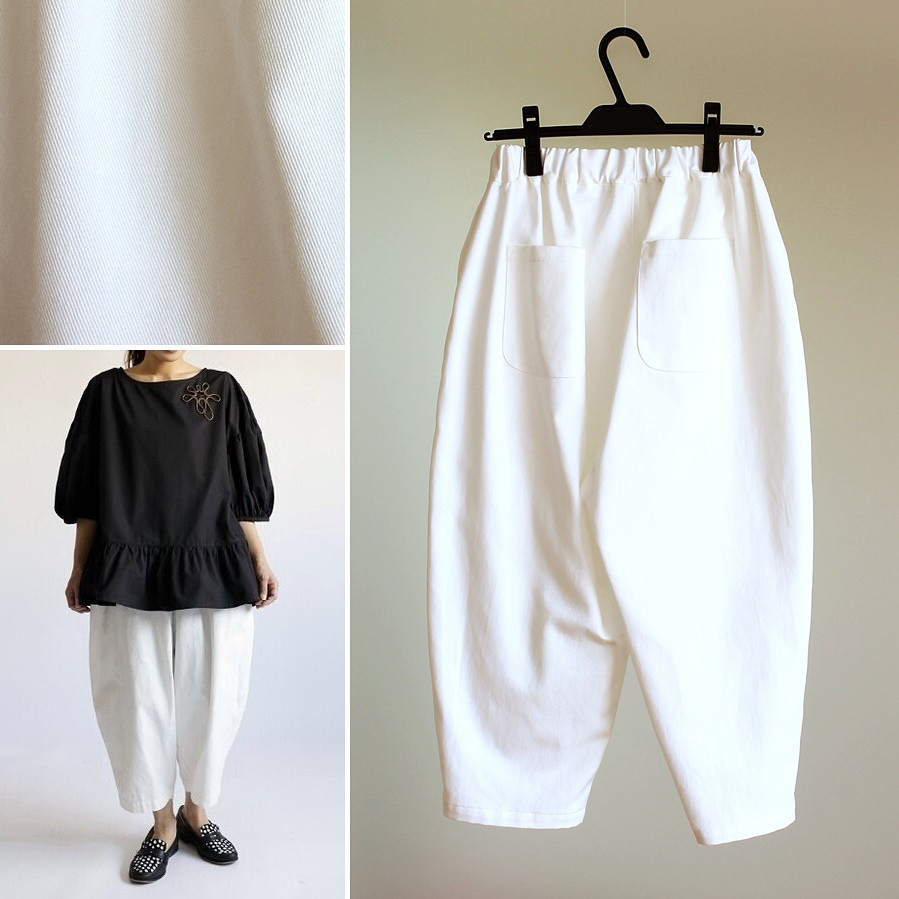 c_o_c_o_r_o　ホワイトコットンバルーンパンツ（ホワイト）