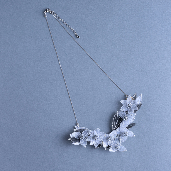 TSUYUKUSA 刺繍ネックレス (silver) 5枚目の画像
