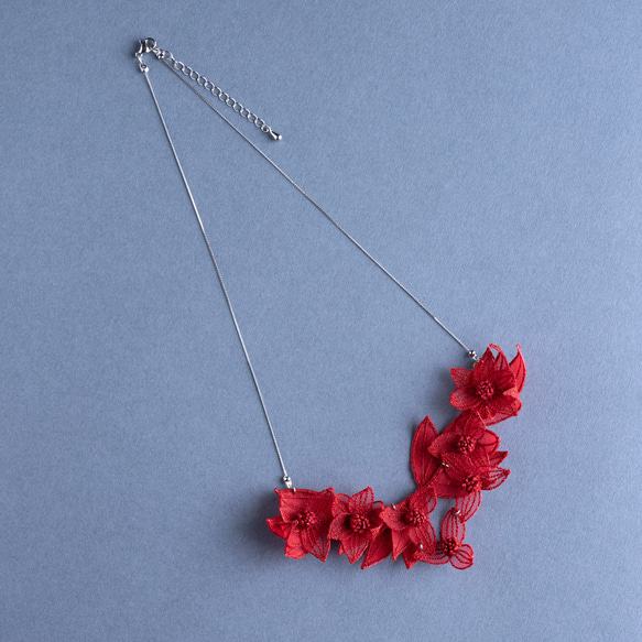 TSUYUKUSA 刺繍ネックレス (red) 5枚目の画像