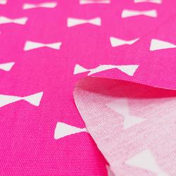 オックス生地 布【50×110cm】リボン柄 シンプル かわいい ビタミンカラー 入園グッズ ピンク 4枚目の画像