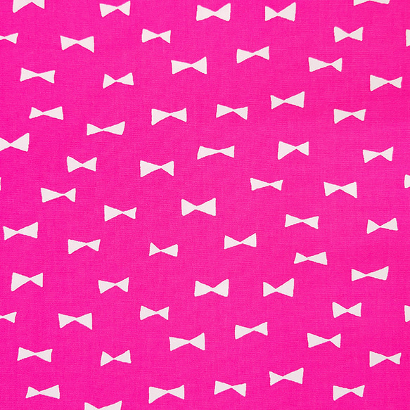オックス生地 布【50×110cm】リボン柄 シンプル かわいい ビタミンカラー 入園グッズ ピンク 2枚目の画像