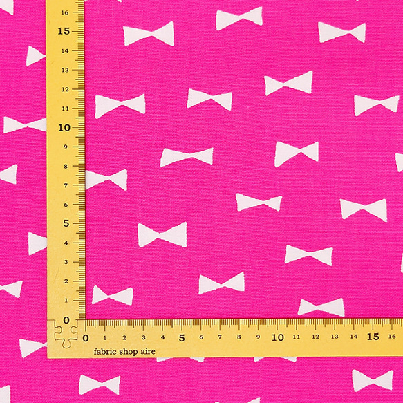オックス生地 布【50×110cm】リボン柄 シンプル かわいい ビタミンカラー 入園グッズ ピンク 5枚目の画像