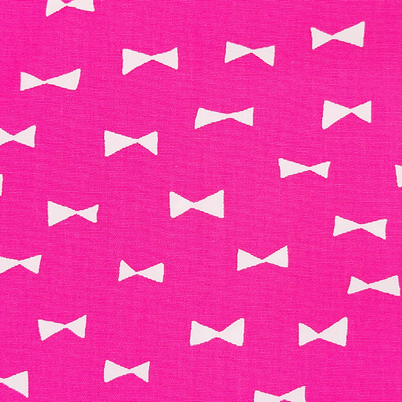 オックス生地 布【50×110cm】リボン柄 シンプル かわいい ビタミンカラー 入園グッズ ピンク 1枚目の画像