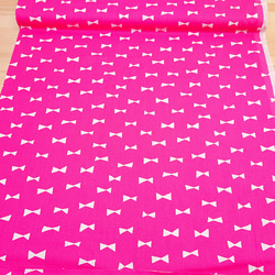 オックス生地 布【50×110cm】リボン柄 シンプル かわいい ビタミンカラー 入園グッズ ピンク 3枚目の画像