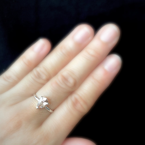 天然石モルガナイトリング ペアシェイプカット シルバー925〈送料無料